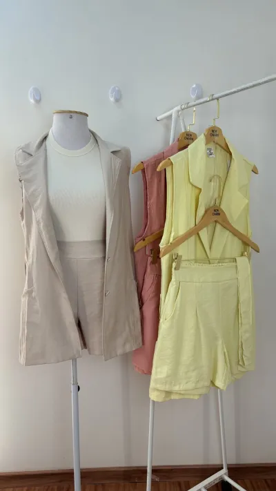 CONJUNTO FEMININO COLETE SM+SHRT