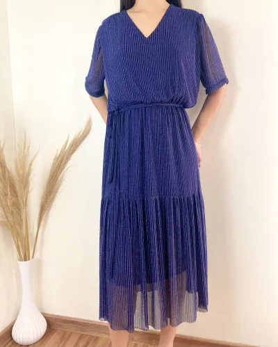 VESTIDO FEMININO ADULTO SEM MANGA CURTO