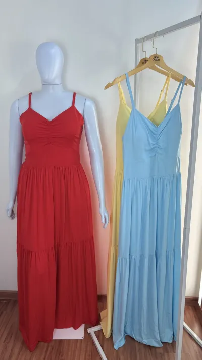 VESTIDO FEMININO ADULTO C/ALÇA LG