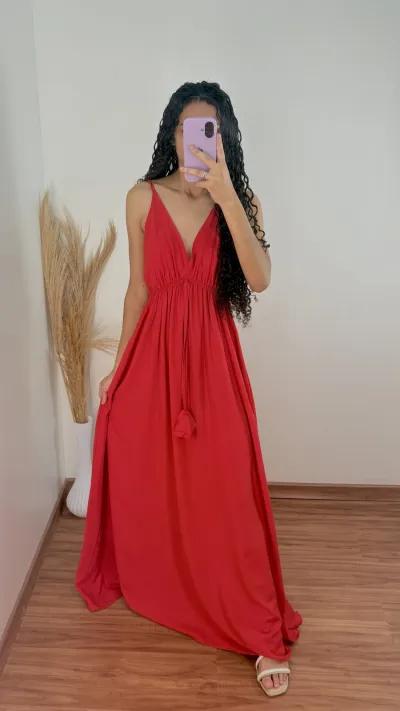 VESTIDO FEMININO ADULTO C/ALÇA LG