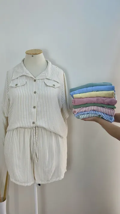 CONJUNTO FEMININO ADULTO CAMISA+SHRT