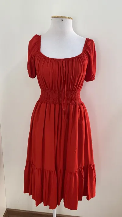 VESTIDO FEMININO ADULTO SEM MANGA CURTO