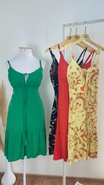 VESTIDO FEMININO C/ALÇA CURTO