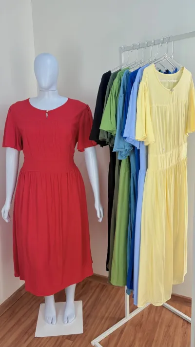 VESTIDO FEMININO ADULTO SEM MANGA MIDI