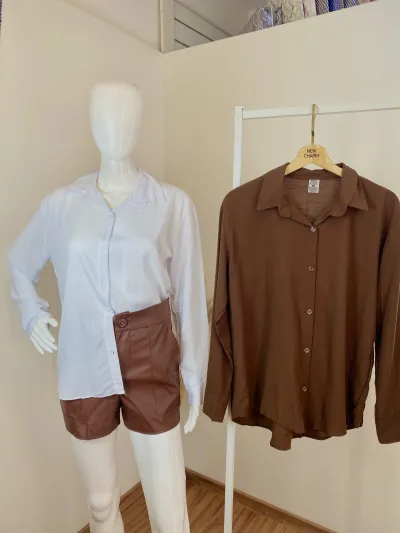 CAMISA FEMININO ADULTO MANGA LONGA SLIM