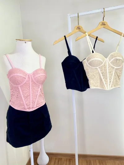 GLEE — CORSET FEMININO ADULTO SEM MANGA C/BOJO