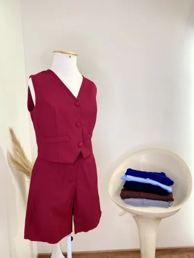 GLEE — CONJUNTO FEMININO ADULTO COLETE+BERMUDA