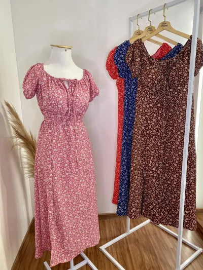 GLEE — VESTIDO FEMININO ADULTO MANGA CURTA MIDI