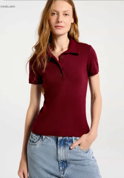 HERING — POLO FEMININO ADULTO CANELADA