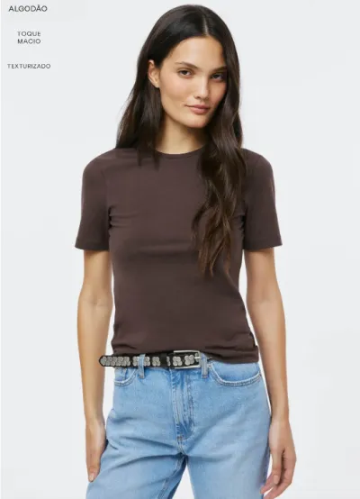 HERING — BLUSA FEMININO ADULTO MANGA CURTA BABY LOOK