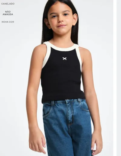 HERING — CROPPED FEMININO INFANTIL SEM MANGA