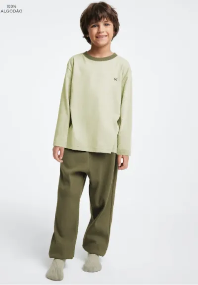 HERING — PIJAMA MASCULINO INFANTIL MANGA LONGA+CALÇA