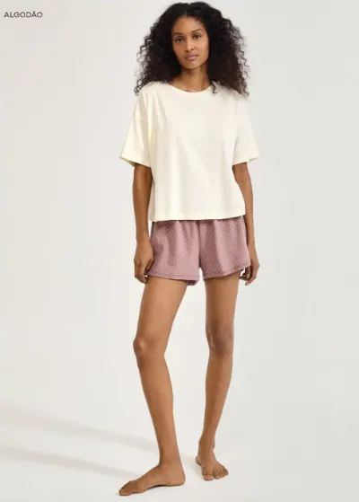HERING — PIJAMA FEMININO ADULTO MANGA CURTA+SHORTS