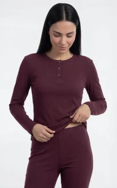 HERING — PIJAMA FEMININO ADULTO MANGA LONGA+CALÇA