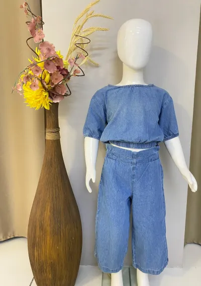 CONJUNTO FEMININO INFANTIL SEM MANGA+CALÇA R06