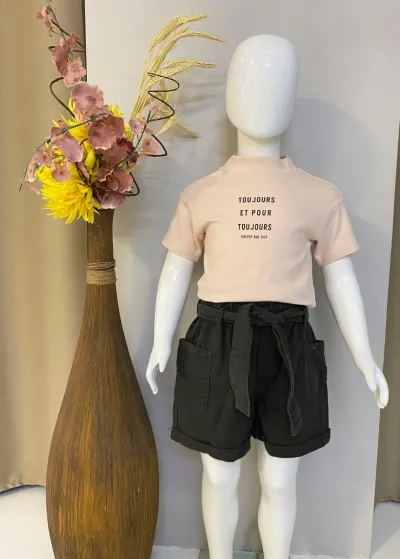 CONJUNTO FEMININO INFANTIL SEM MANGA R06