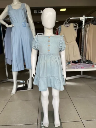 VESTIDO FEMININO INFANTIL SEM MANGA R06