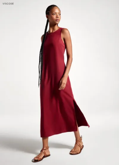 HERING — VESTIDO FEMININO ADULTO SEM MANGA MIDI