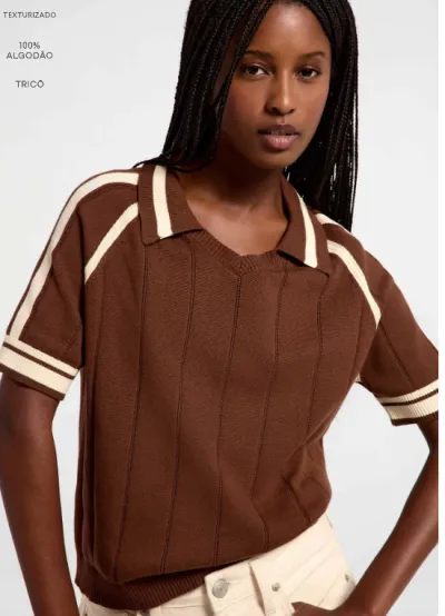 HERING — POLO FEMININO ADULTO MANGA CURTA TRICOT