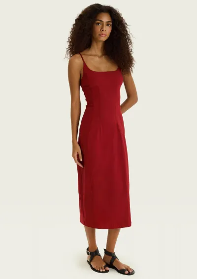 HERING — VESTIDO FEMININO ADULTO SEM MANGA MIDI