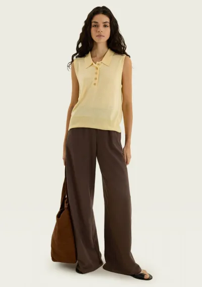 POLO FEMININO ADULTO SEM MANGA TRICOT