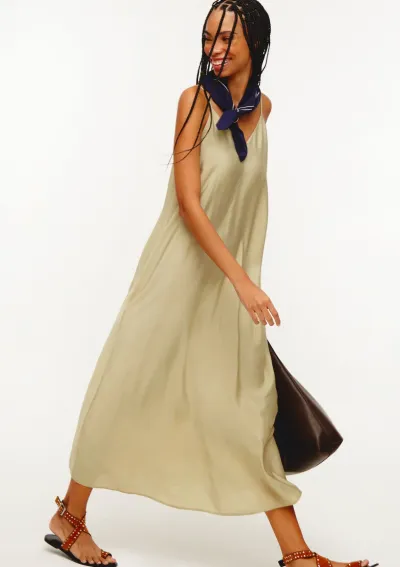 VESTIDO FEMININO ADULTO SEM MANGA MIDI