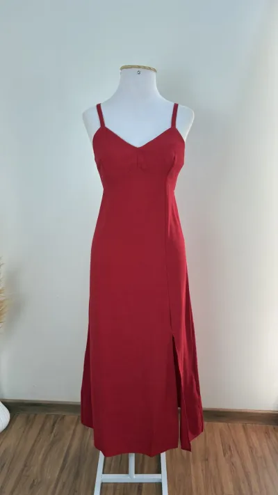 VESTIDO FEMININO C/ALÇA MIDI