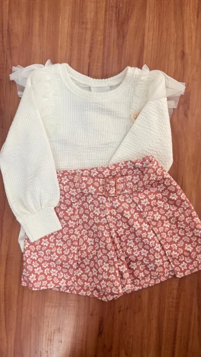 CONJUNTO FEMININO INFANTIL MANGA LONGA+SHTS R48
