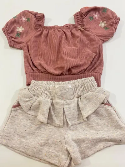 CONJUNTO FEMININO INFANTIL CIG+SHORT R48