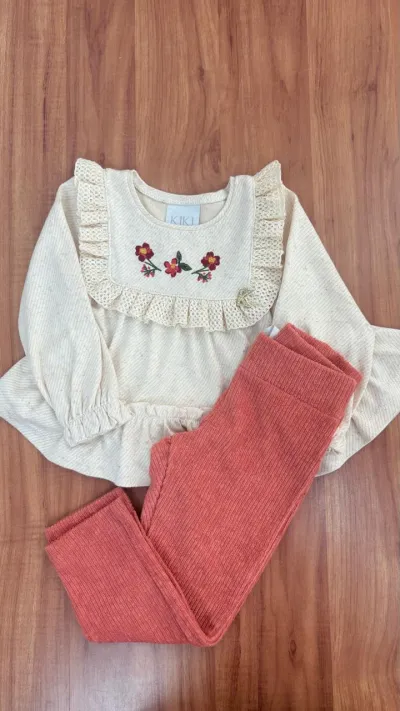 CONJUNTO FEMININO INFANTIL MANGA LONGA+CALÇA R48