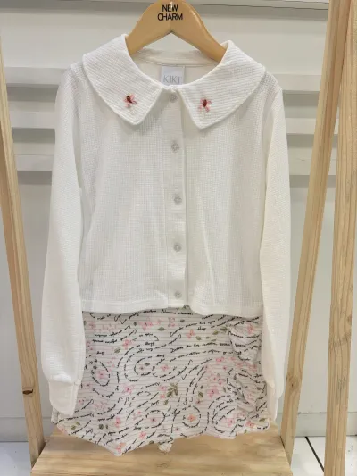CONJUNTO FEMININO INFANTIL MANGA LONGA+SAIA R48