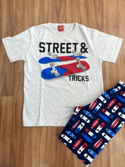 CONJUNTO MASCULINO INFANTIL SEM MANGA R100