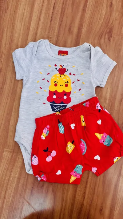 CONJUNTO FEMININO INFANTIL SEM MANGA R100