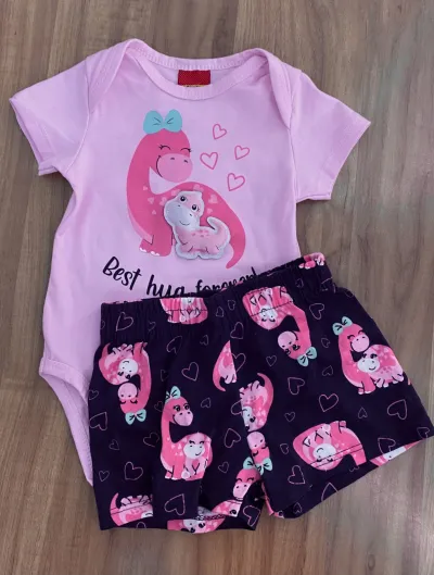 CONJUNTO FEMININO INFANTIL SEM MANGA R100