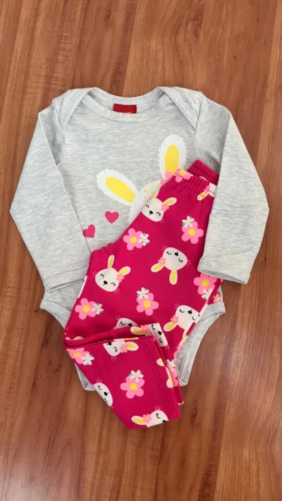 CONJUNTO FEMININO INFANTIL MANGA LONGA R100