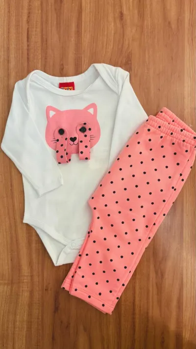 CONJUNTO FEMININO INFANTIL MANGA LONGA R100