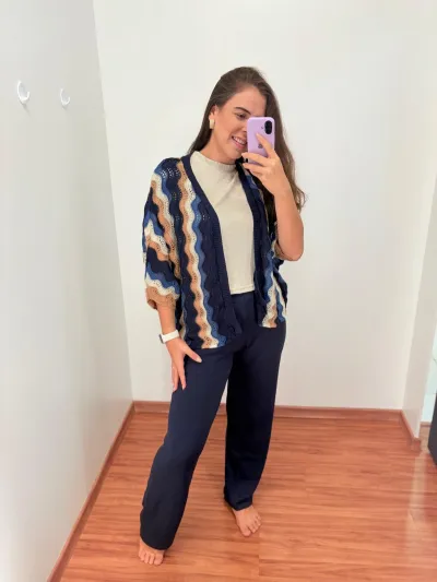 BLUSA FEMININO SEM MANGA ABERTA TRICOT