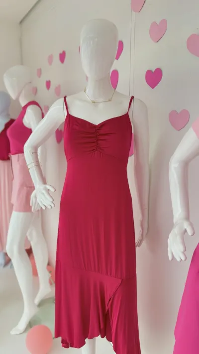 VESTIDO FEMININO C/ALÇA MIDI R53