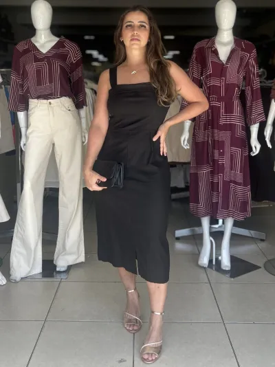 VESTIDO FEMININO C/ALÇA MIDI R53