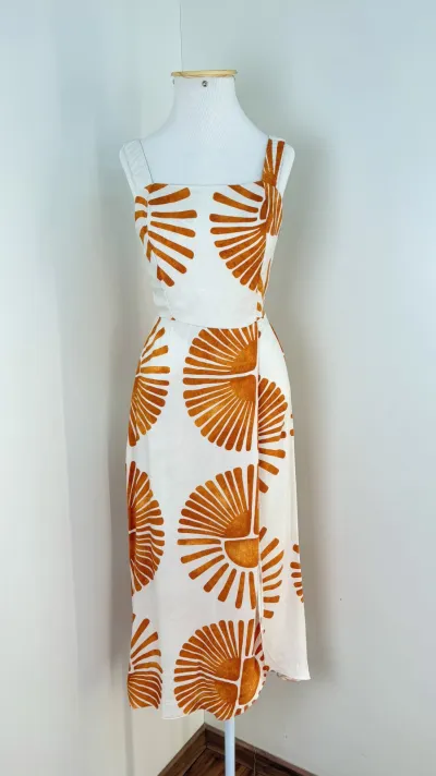 VESTIDO FEMININO C/ALÇA MIDI