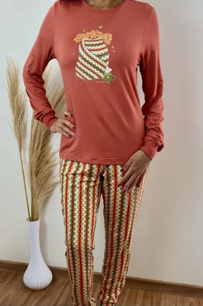 PIJAMA FEMININO ADULTO MANGA LONGA+CALÇA