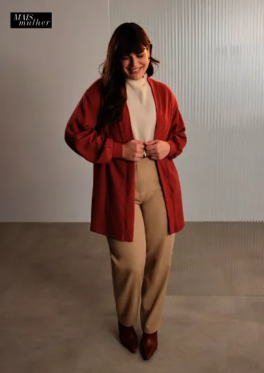 LUNENDER — CARDIGAN FEMININO ADULTO CURTO PLUS