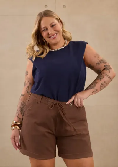 LUNENDER — SHORTS FEMININO ADULTO SARJA