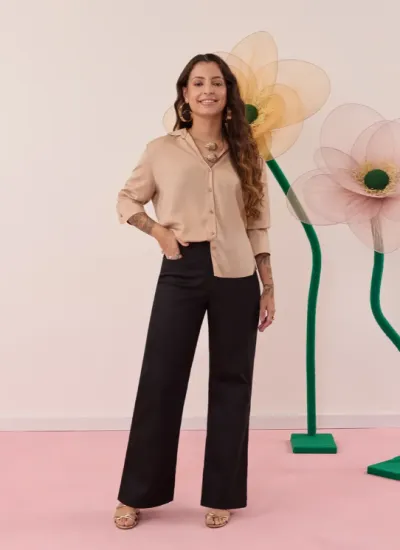 LUNENDER — CALÇA FEMININO ADULTO WIDE LEG