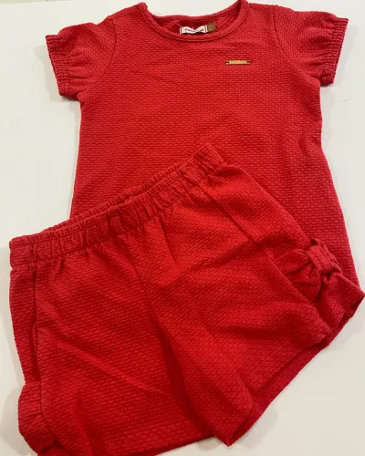 CONJUNTO FEMININO INFANTIL SEM MANGA+SHORTS R09