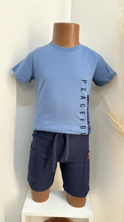 CONJUNTO MASCULINO INFANTIL SEM MANGA+SHORTS R09