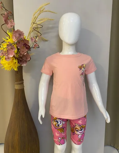 CONJUNTO FEMININO INFANTIL SEM MANGA+SHORTS R09