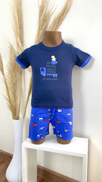 CONJUNTO MASCULINO INFANTIL SEM MANGA+SHORTS R09