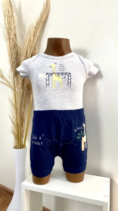 CONJUNTO MASCULINO INFANTIL BODY+SHORTS R09