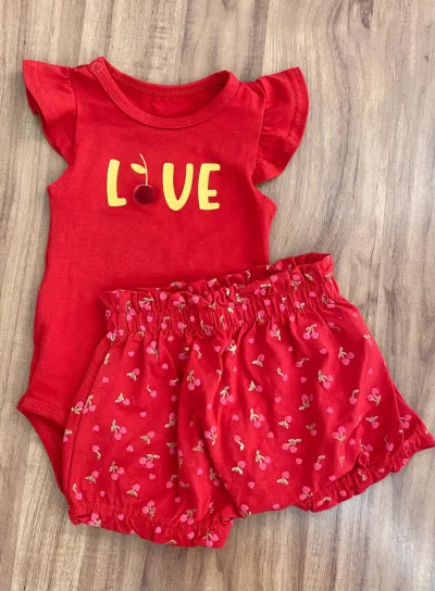 CONJUNTO FEMININO INFANTIL BODY+SHORTS R09